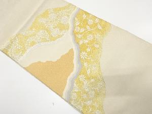 アンティーク　綴れ　道長取りに花唐草模様織り出し袋帯（材料）